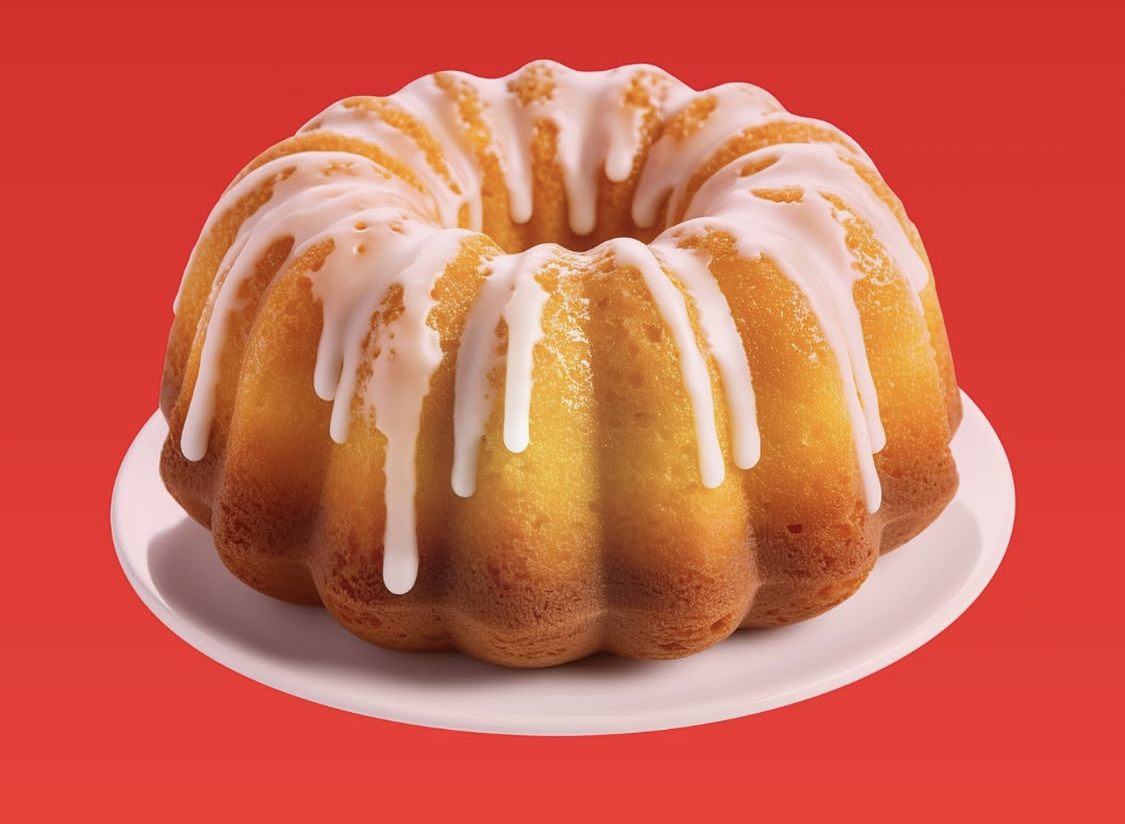 glazed bundt cake on red backdrop to demonstrate a gay male asshole that is ready and lubed for gay bareback fucking and gay anonymous hookups